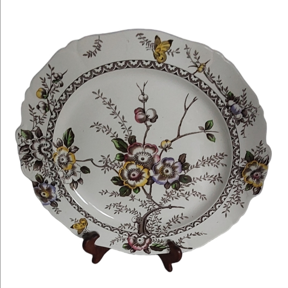Alfred Meakin‎  Floral Decorative Dinner Plat with Scalloped Edges